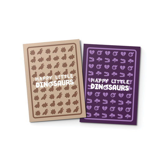 Two card decks labeled 