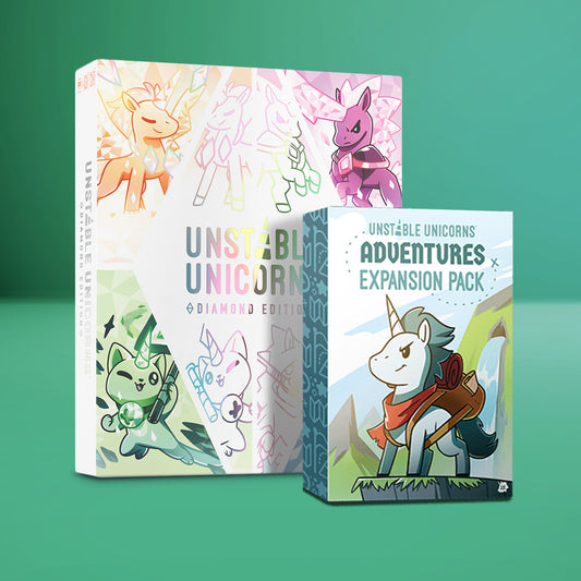 Two game boxes on a green background: 