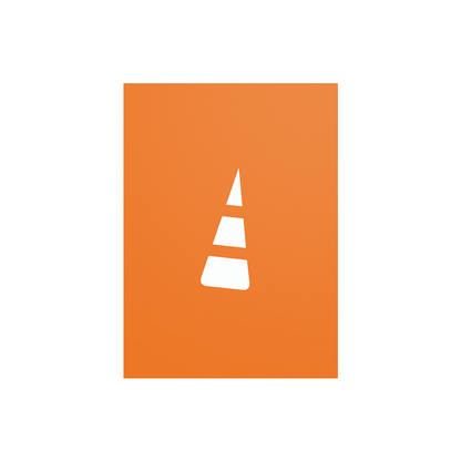 The Unstable Games: Orange Card Sleeves feature a quirky orange rectangle design with a white stylized traffic cone, capturing Unstable Games' unique flair, ideal for card protection.